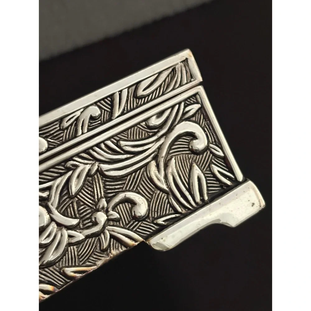 Godinger Silver Art Jewelry Box Oblong Silver Plated Floral Repousse Mirror 1751